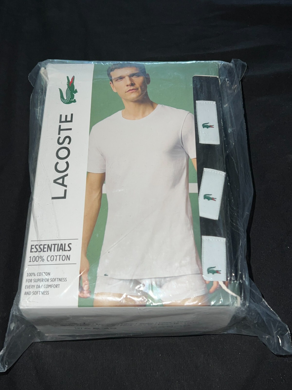 Lacoste Men Essentials 3 Pk Regular Fit Crew Neck T-Shirt Black TH3451-51 031