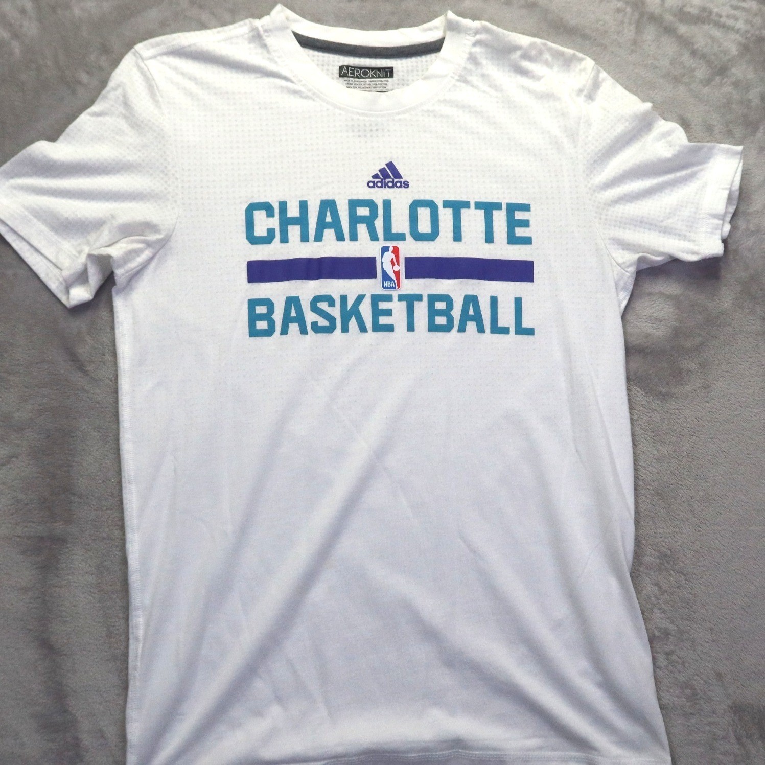 Adidas Charlotte Basketball Aeroknit Climacool Shirt Men&rsquo;s S White NBA Tee
