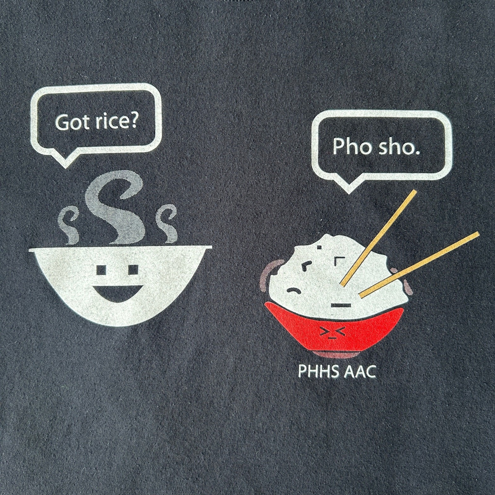 Funny Jerzees Heavyweight Blend Vintage « Got Rice? Pho Sho » Navy Graphic Tee