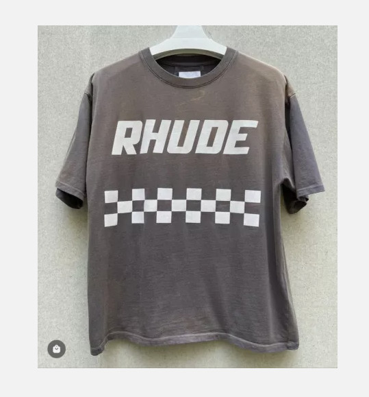 NEW RHUDE Men Women High Quality Leisure Cotton Short Sleeve POLO T-Shirt S-XL