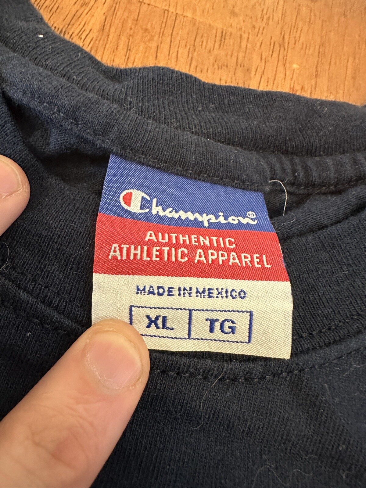 Vintage Champion Blank Spellout T Shirt XL Y2K
