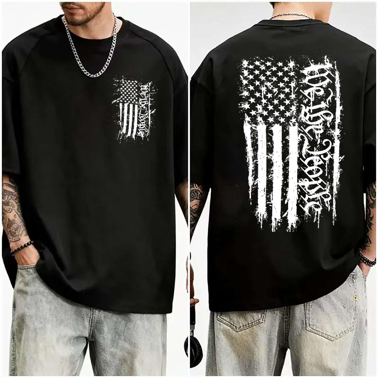 Howitzer Style Men&rsquo;s T-Shirt PEOPLE FLAG SPRAY Military Grunt MFG