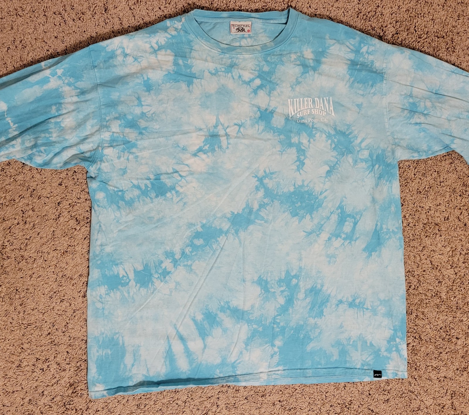 TECHSTYLES Killer Dana Surf Shop Tie-Dye Long Sleeve T-Shirt Men&rsquo;s XXL Blue VTG