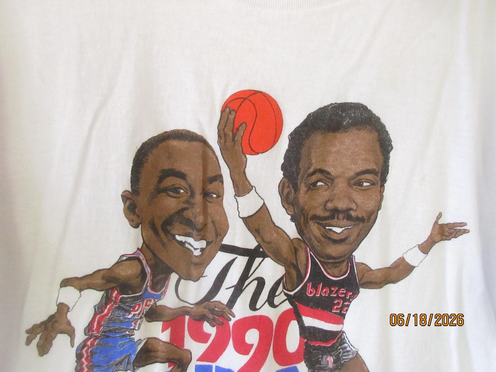 1990 NBA Finals Pistons vs Blazers T-Shirt Size Large – Basketball
