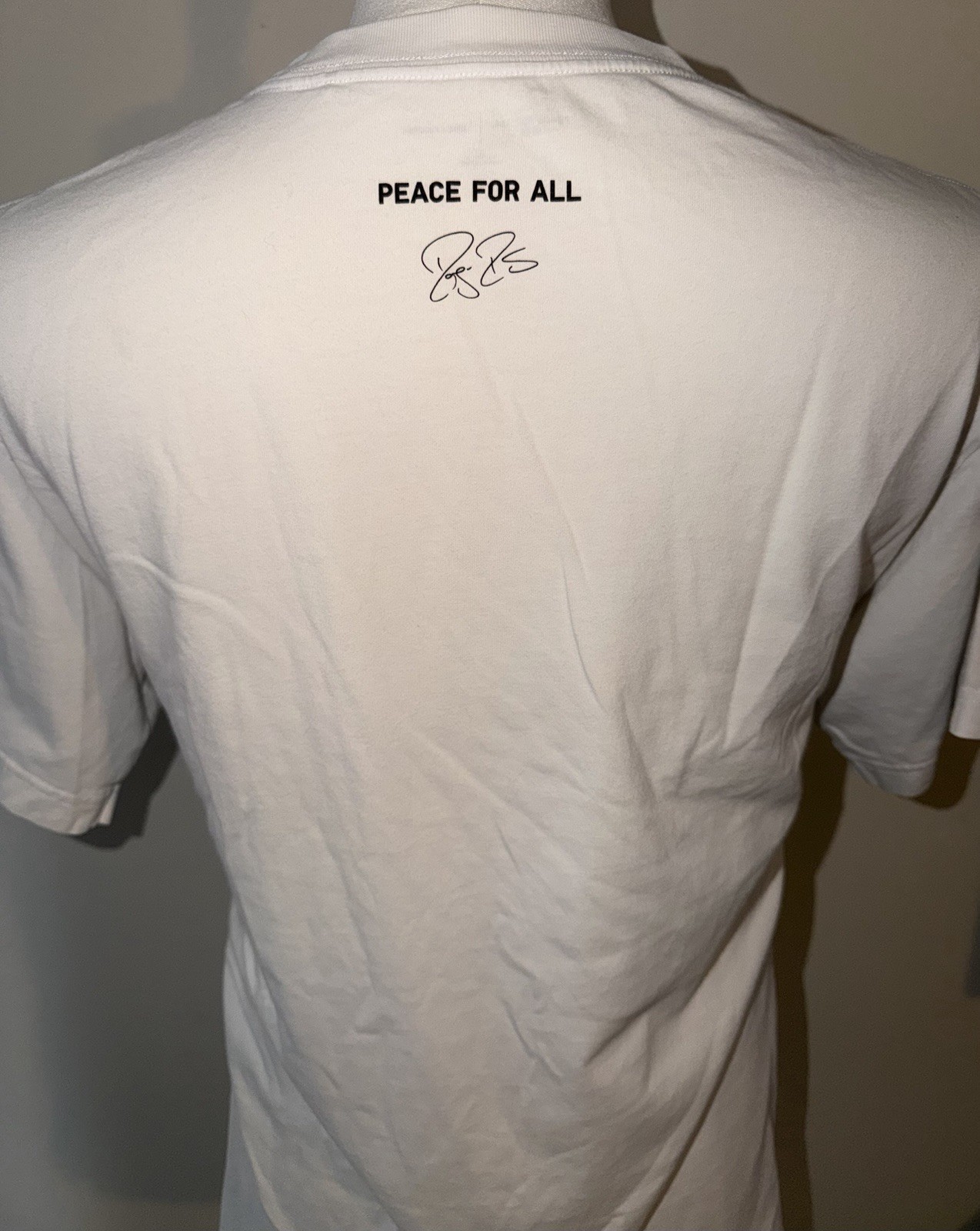 Roger Federer X Uniqlo Peace For All LOVE White T-Shirt Size XL
