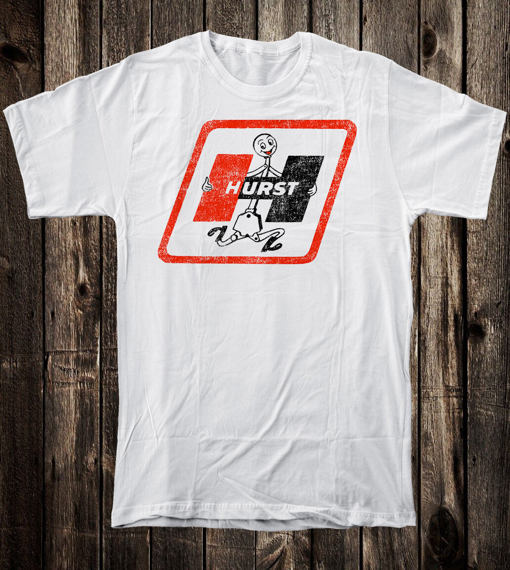 Hot Rod Tee T Shirt Drag Race Nostalgia Hurst Guy Mascot Floor Shifter