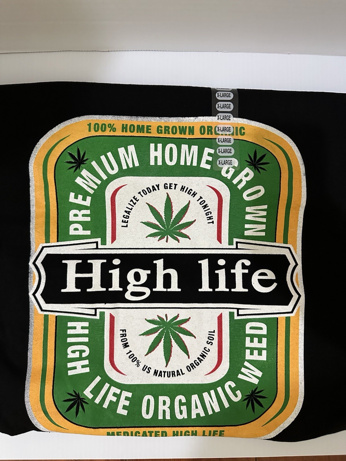 SUNA High Life Cannabis Graphic Tee Black Cotton Men&rsquo;s XL Short Sleeve