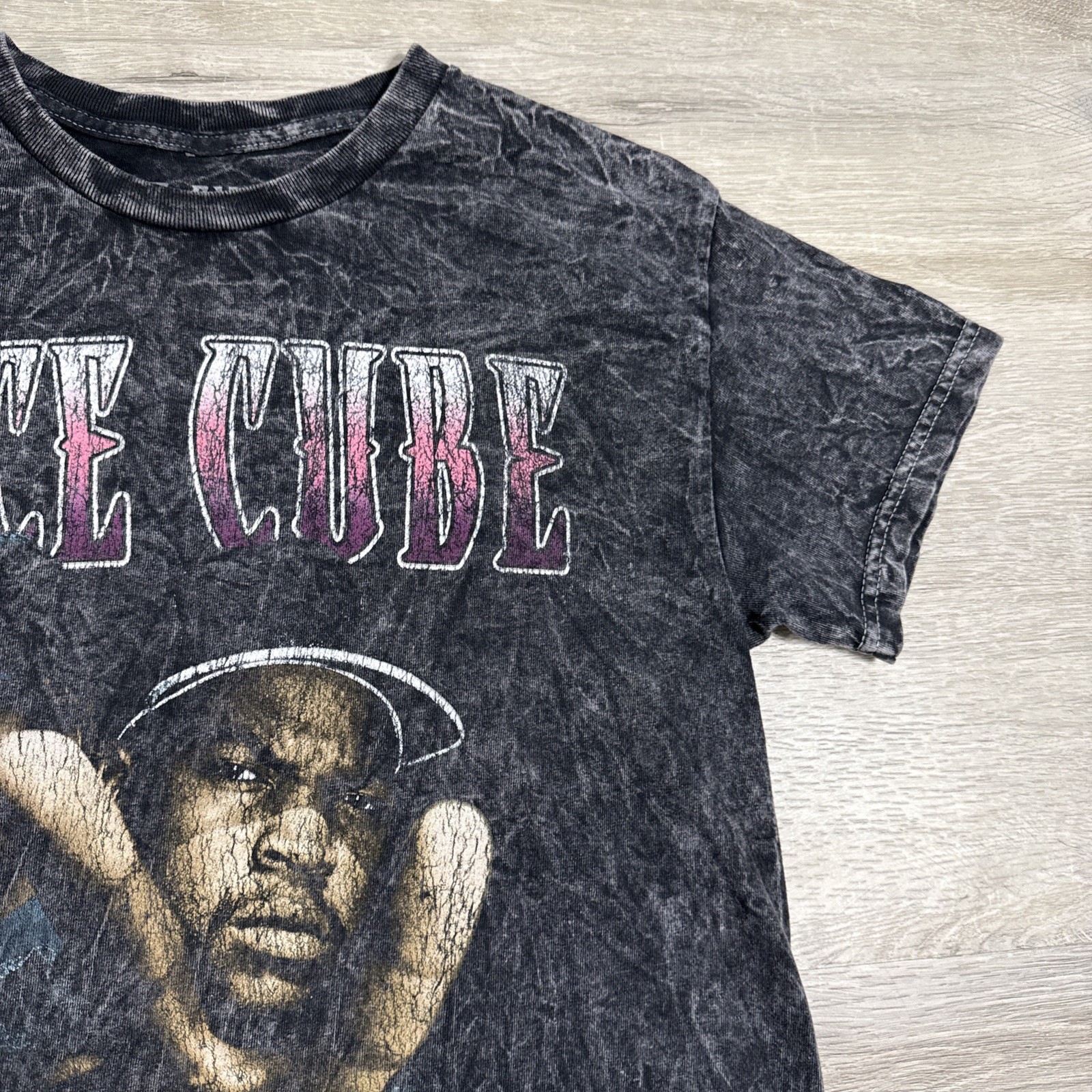 Ice Cube Shirt Today Was A Good Day Men&rsquo;s Black Acid Wash Small Tee 100% Cotton