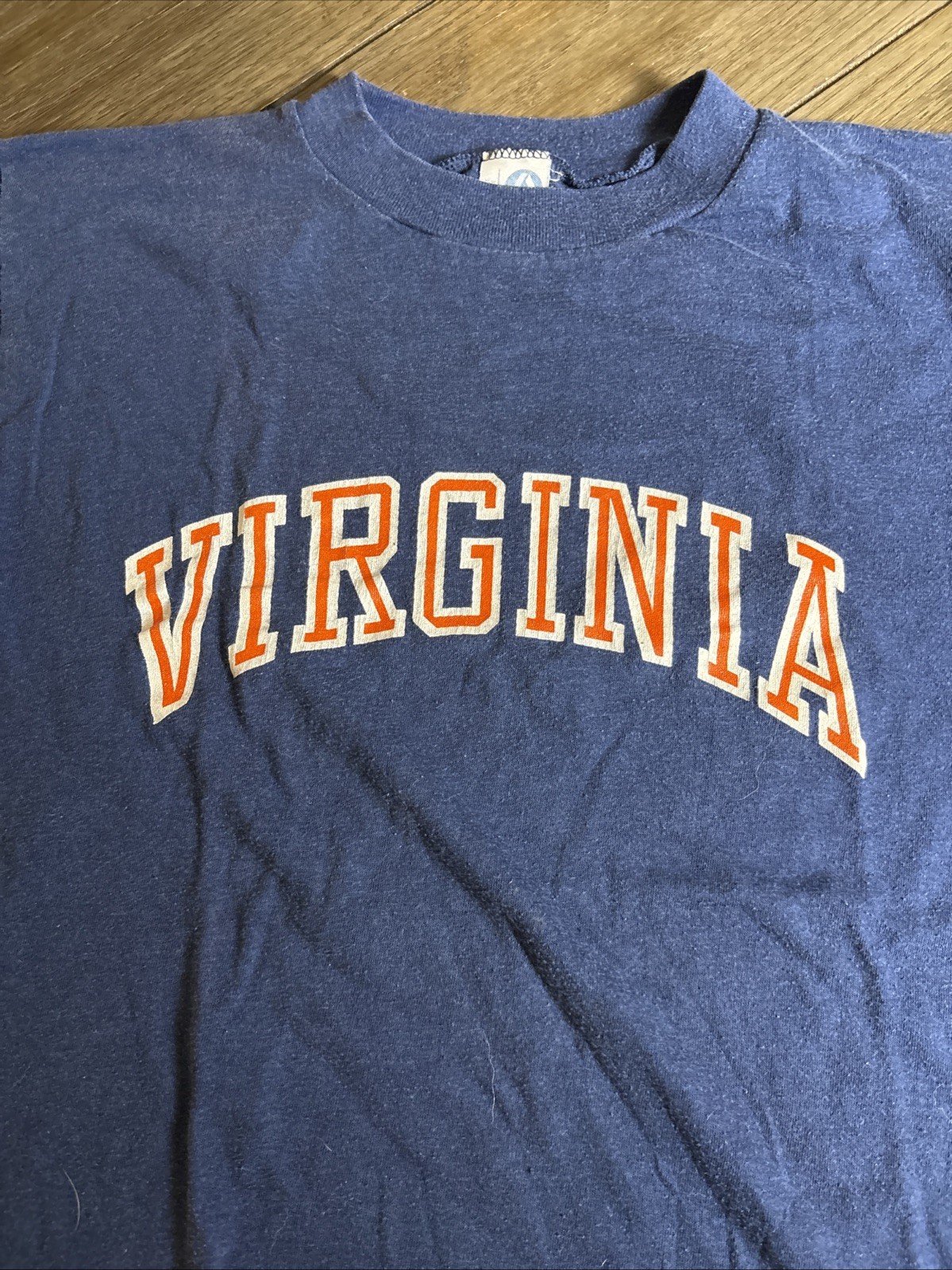 Vintage 70s 80s Virginia Collegiate T-Shirt Men’s L Navy USA Made Cotton