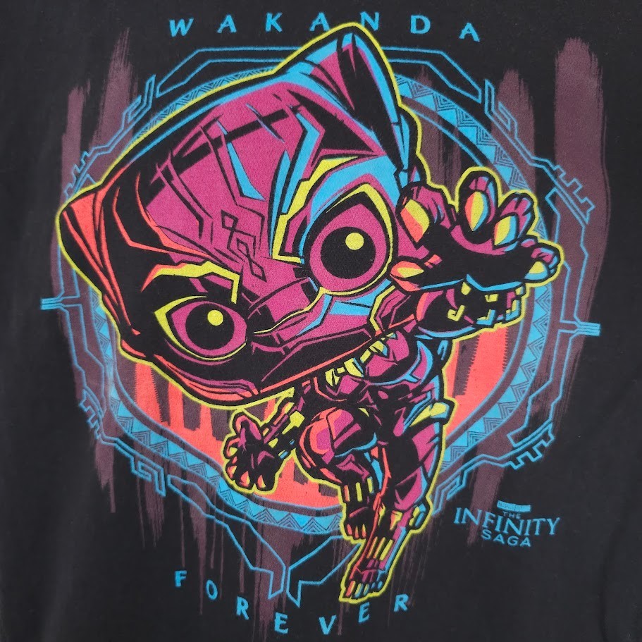 Black Panther T Shirt Mens Size Large Black Wakanda Forever The Infinity Saga