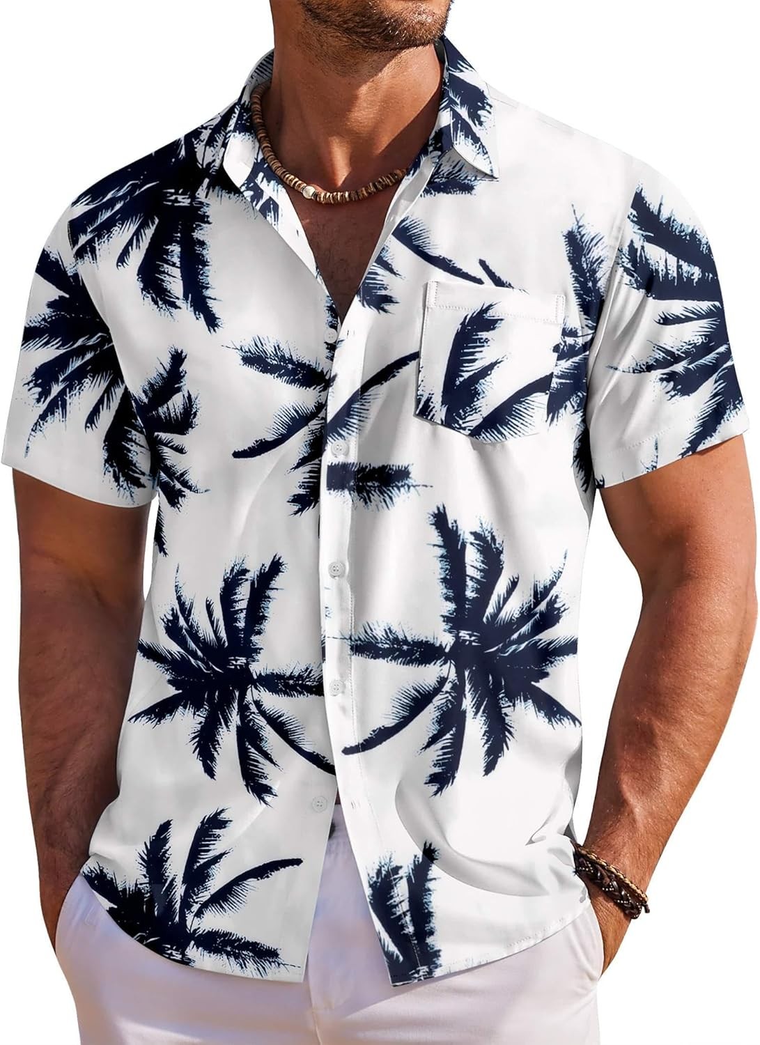 Men&rsquo;s Hawaiian Shirt Short Sleeve Floral Button Down Tropical Beach Holiday Top