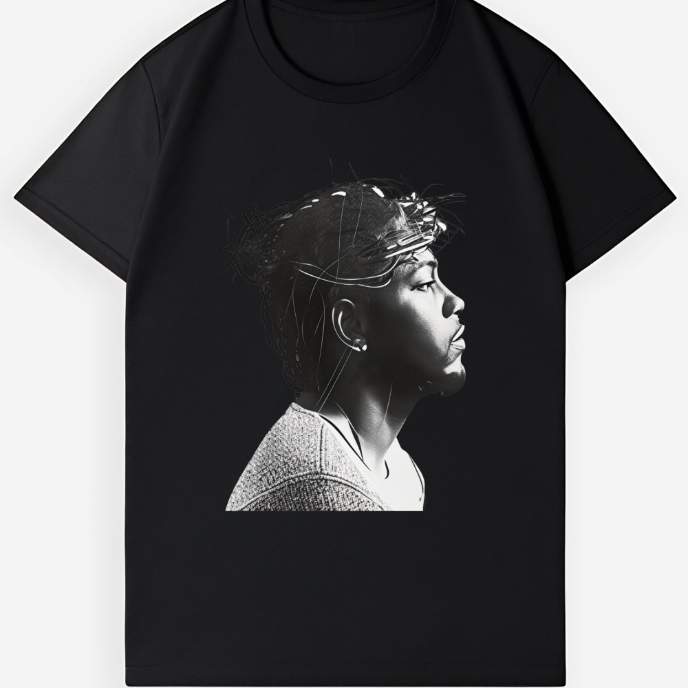 Kendrick Lamar Black and White Portrait T-Shirt, Hip Hop Rap Tee