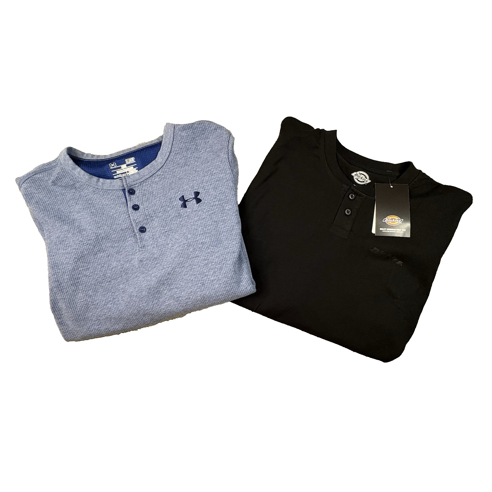 MIXED LOT OF 2 Men&rsquo;s S Under Armour/Dickies NWT LS Henley Pullovers SEE DESCRIPT