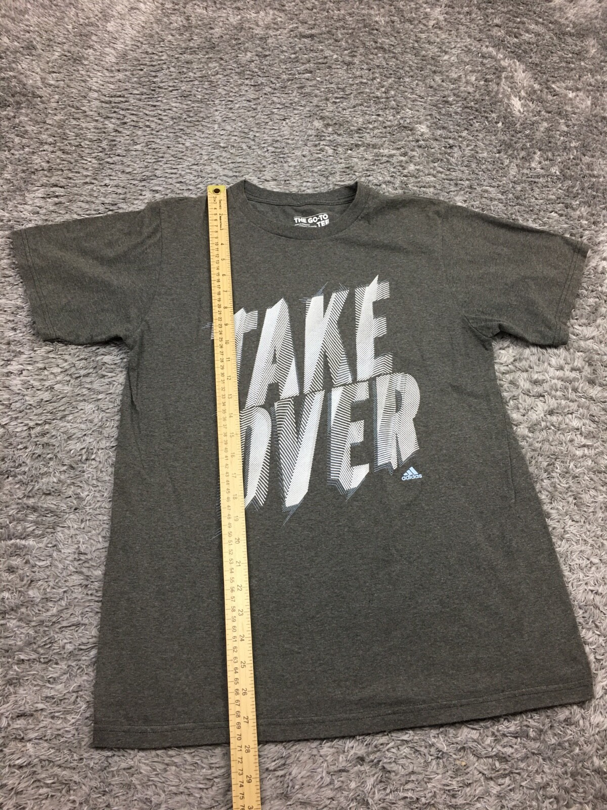 Adidas The Go-To Tee Shirt Mens Size Medium Gray Take Over Short Sleeve