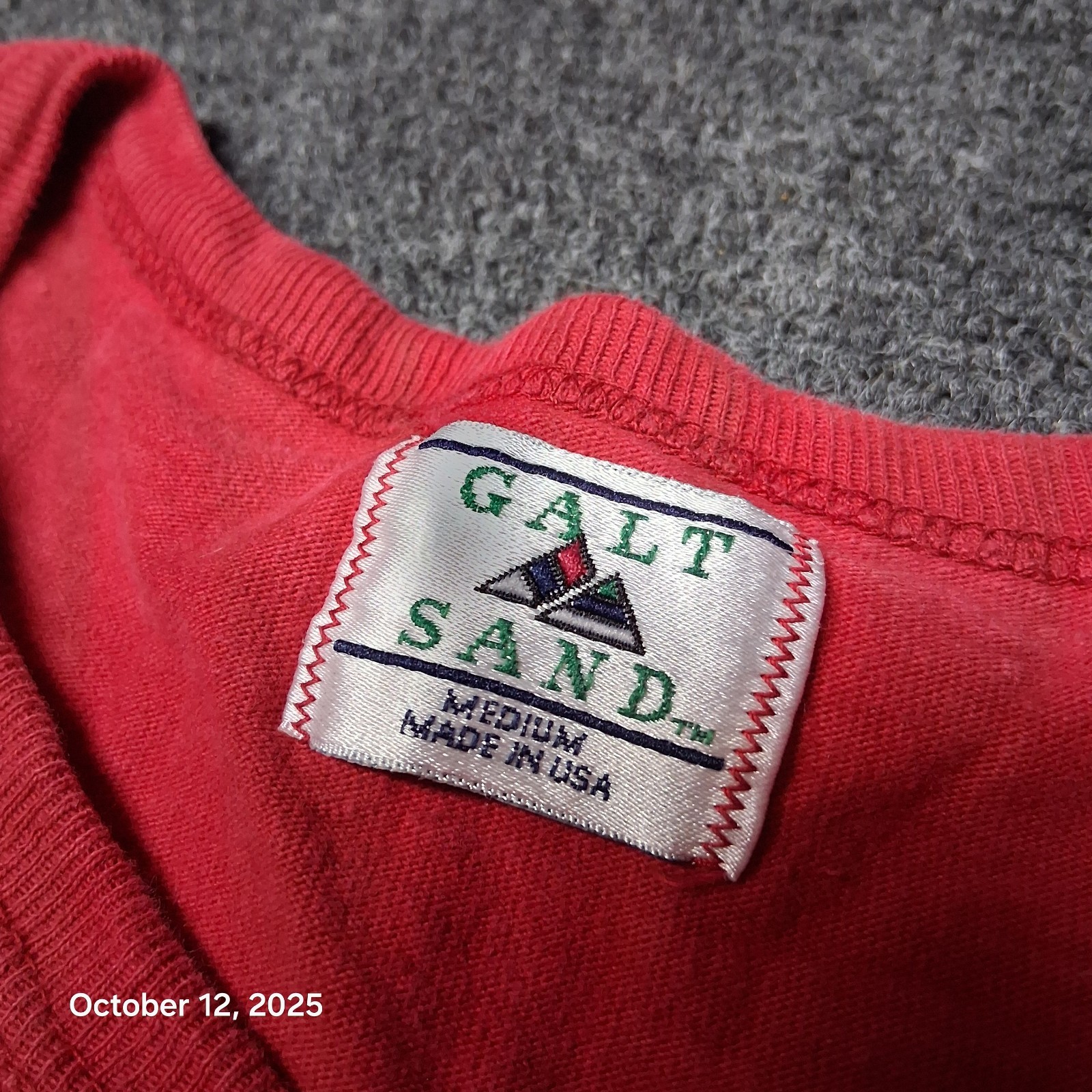 VTG Galt Sand NCSU Red Shirt Size Medium Made in USA 80s 90s Destroyed