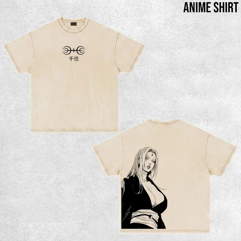Tsunade Naruto Fifth Hokage Vintage Anime Graphic Tee Shirt Cotton Gildan Regula