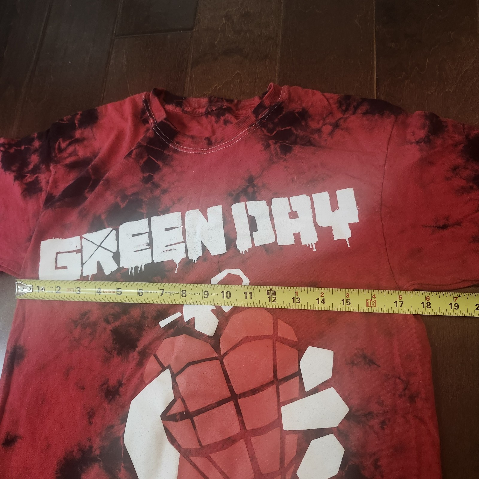 Green Day American Idiot Grenade Heart Tie Dye Band T Shirt Mens (No Size Tag)