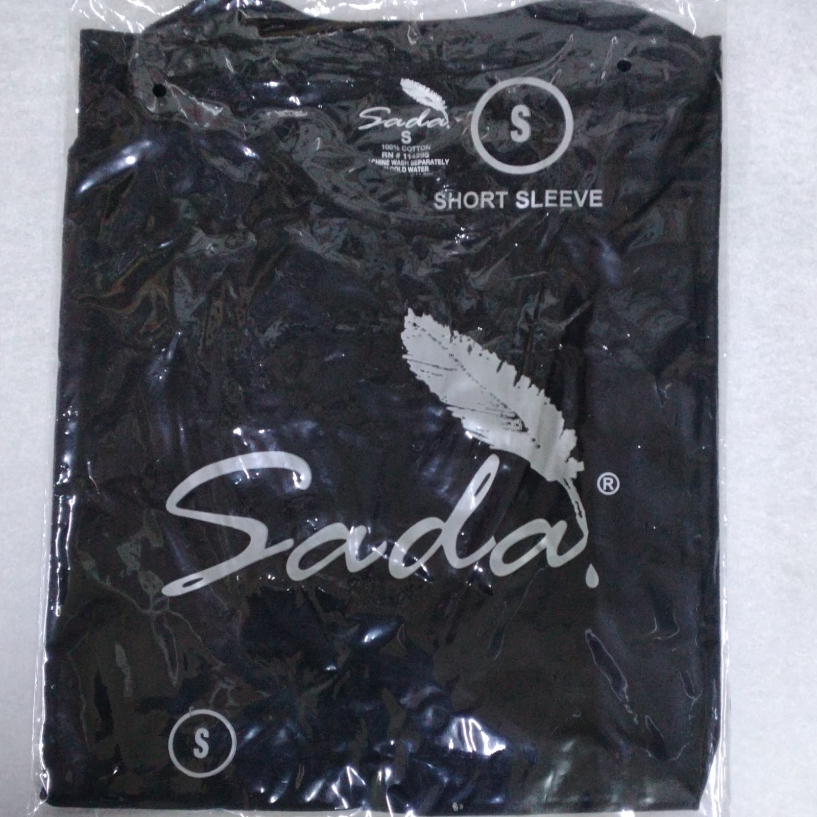 Sada Men&rsquo;s Black S Cotton Knit Crew Neck Short Sleeve T-Shirt