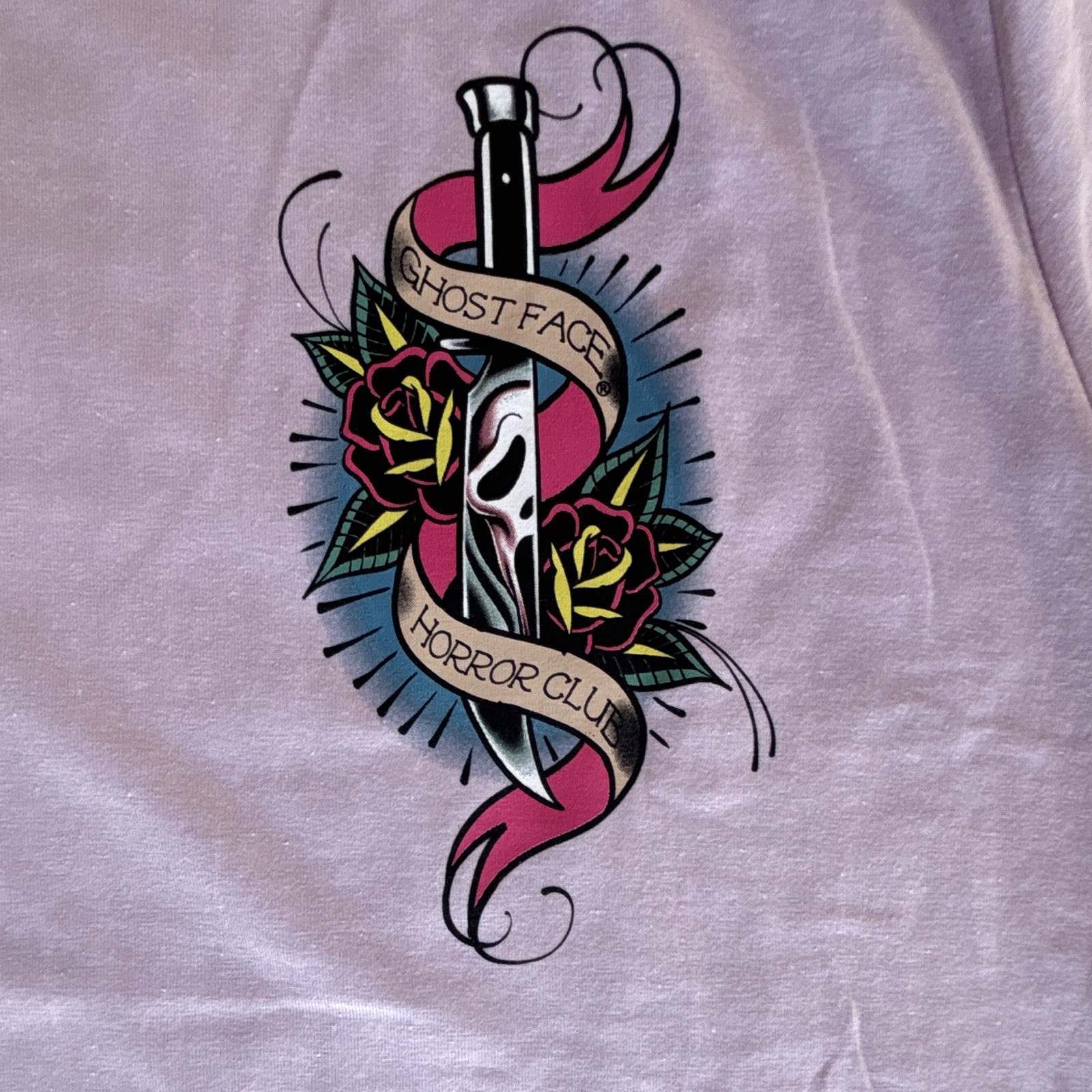 Bioworld Ghost Face Scream Pink Graphic Print Crew Neck T-Shirt Men’s XL
