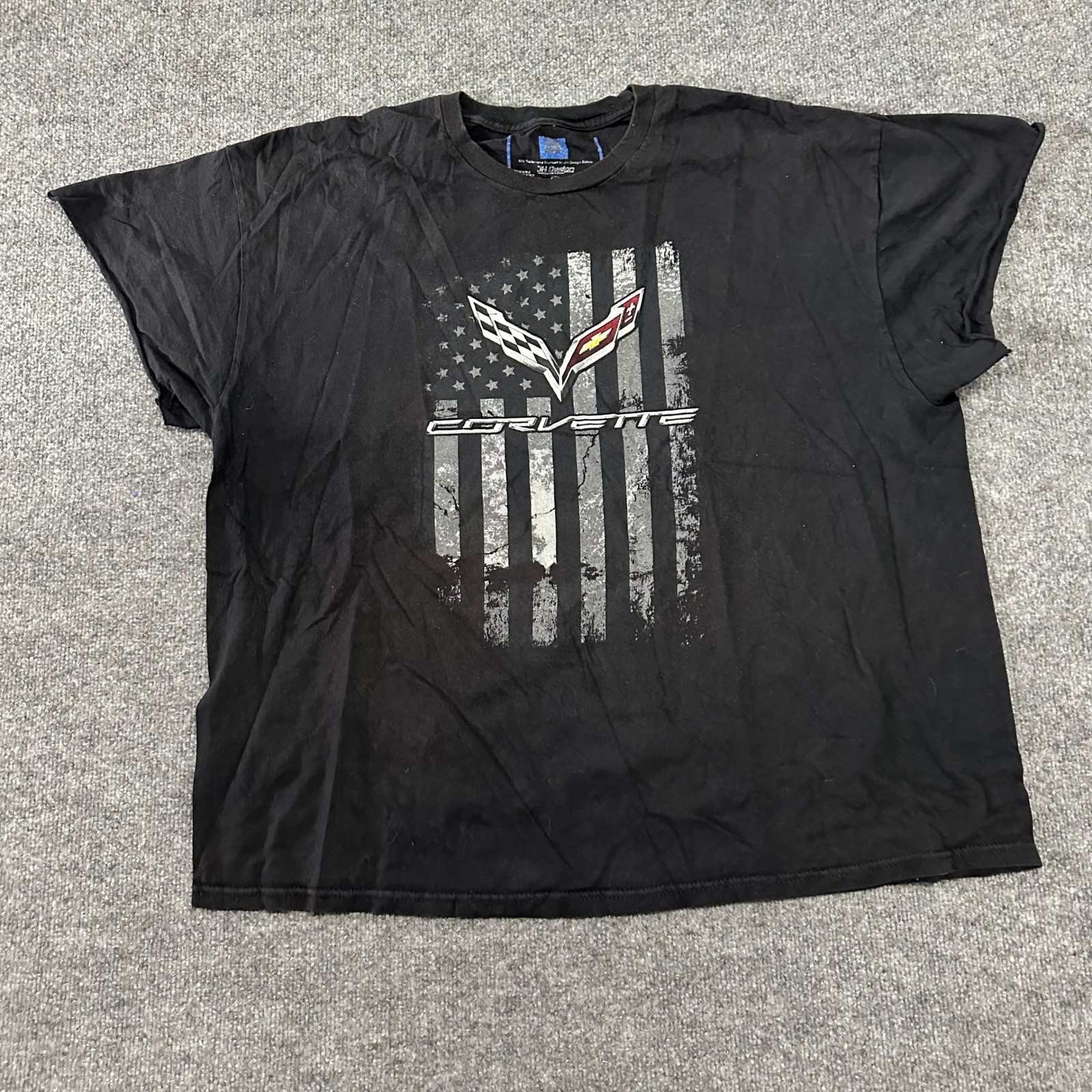 JH Design T-Shirt Mens Size 3XL Black Corvette Graphic Distressed Racing Tee