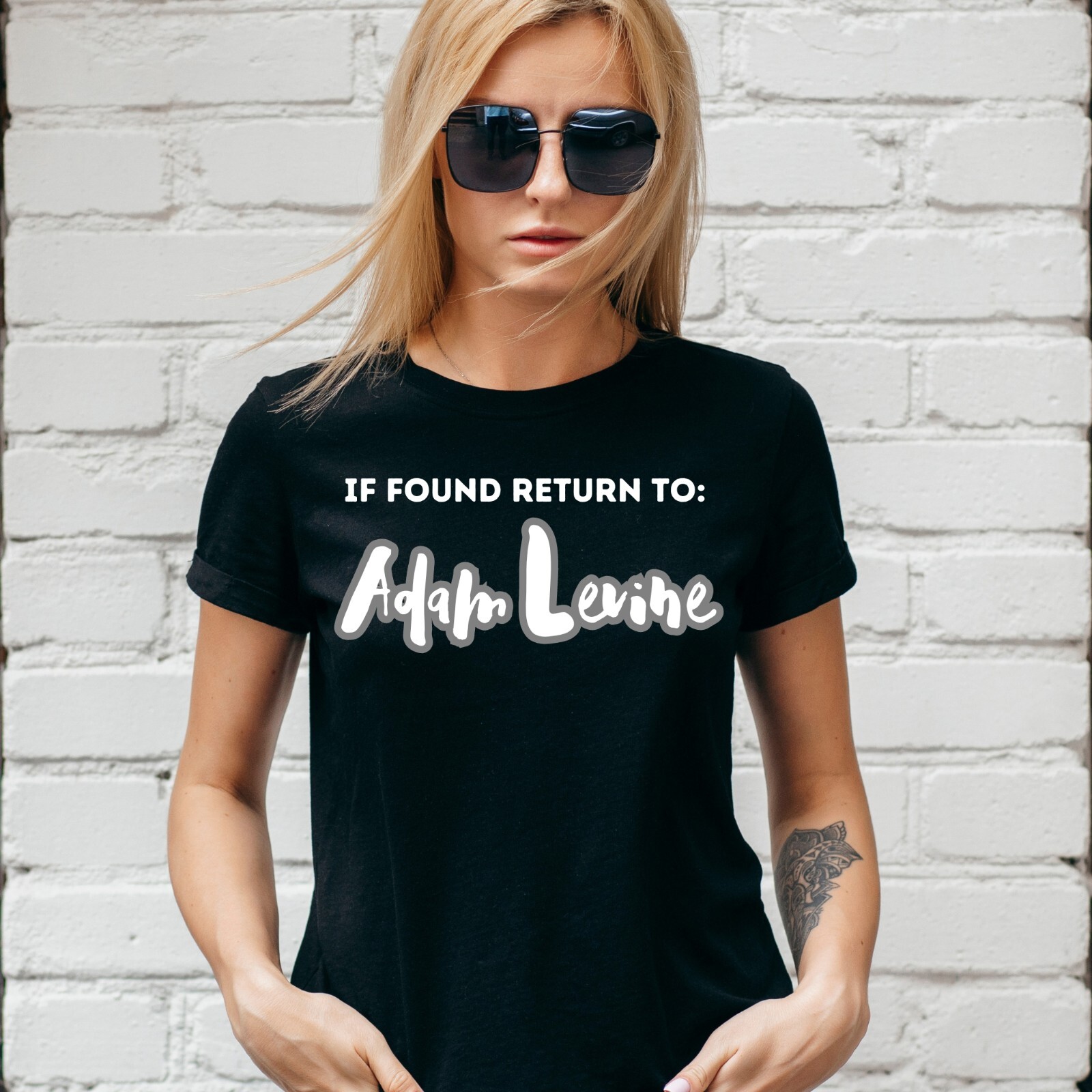 IF FOUND RETURN TO ADAM LEVINE T-SHIRT, MAROON 5, TOUR, Unisex or Lady Fit