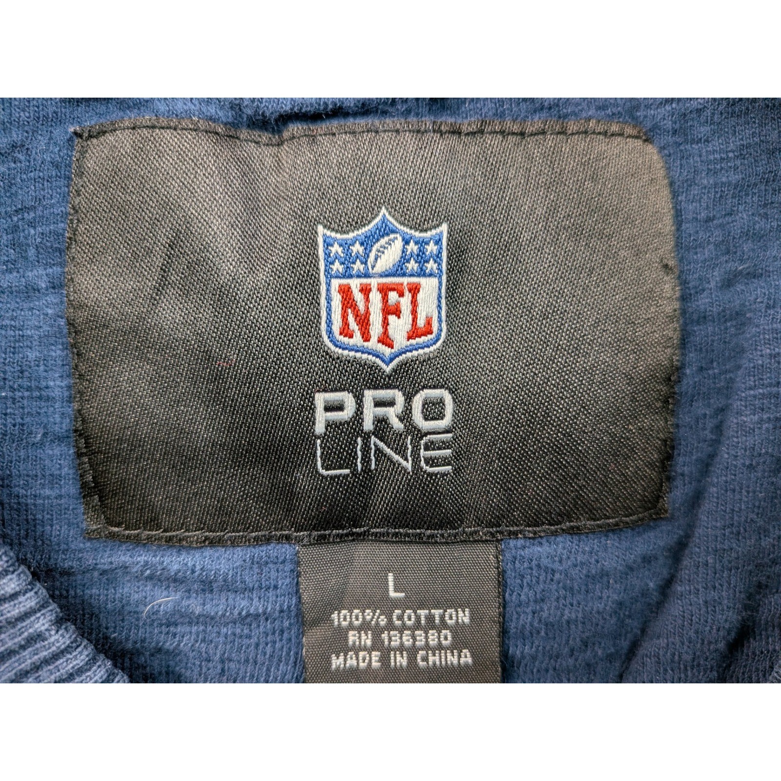 NFL Pro Line New England Patriots Mens Large Blue Long Sleeve Slub T-Shirt