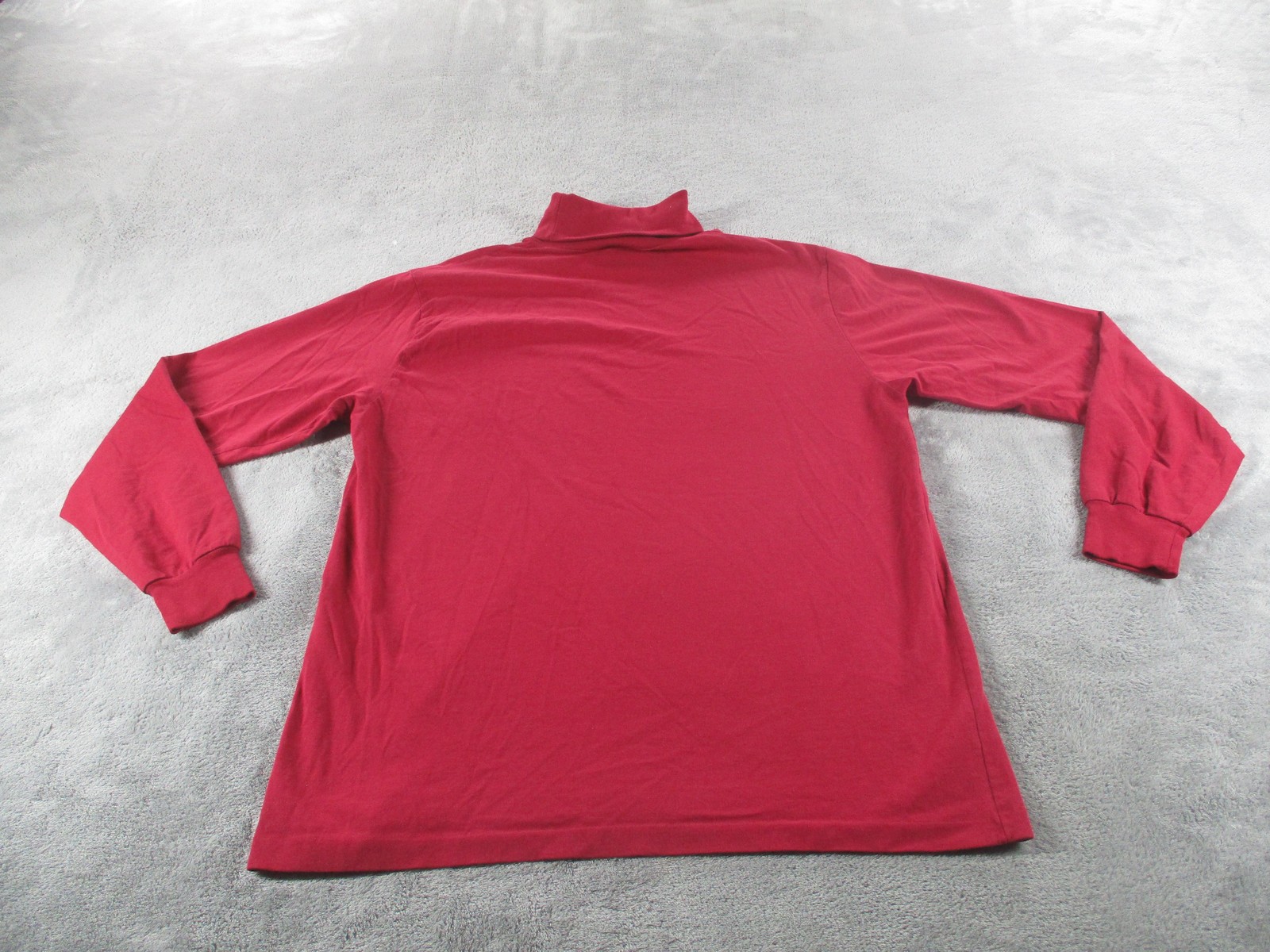 Turtleneck Collection Shirt Mens Large Red Long Sleeve 100% Cotton Made USA
