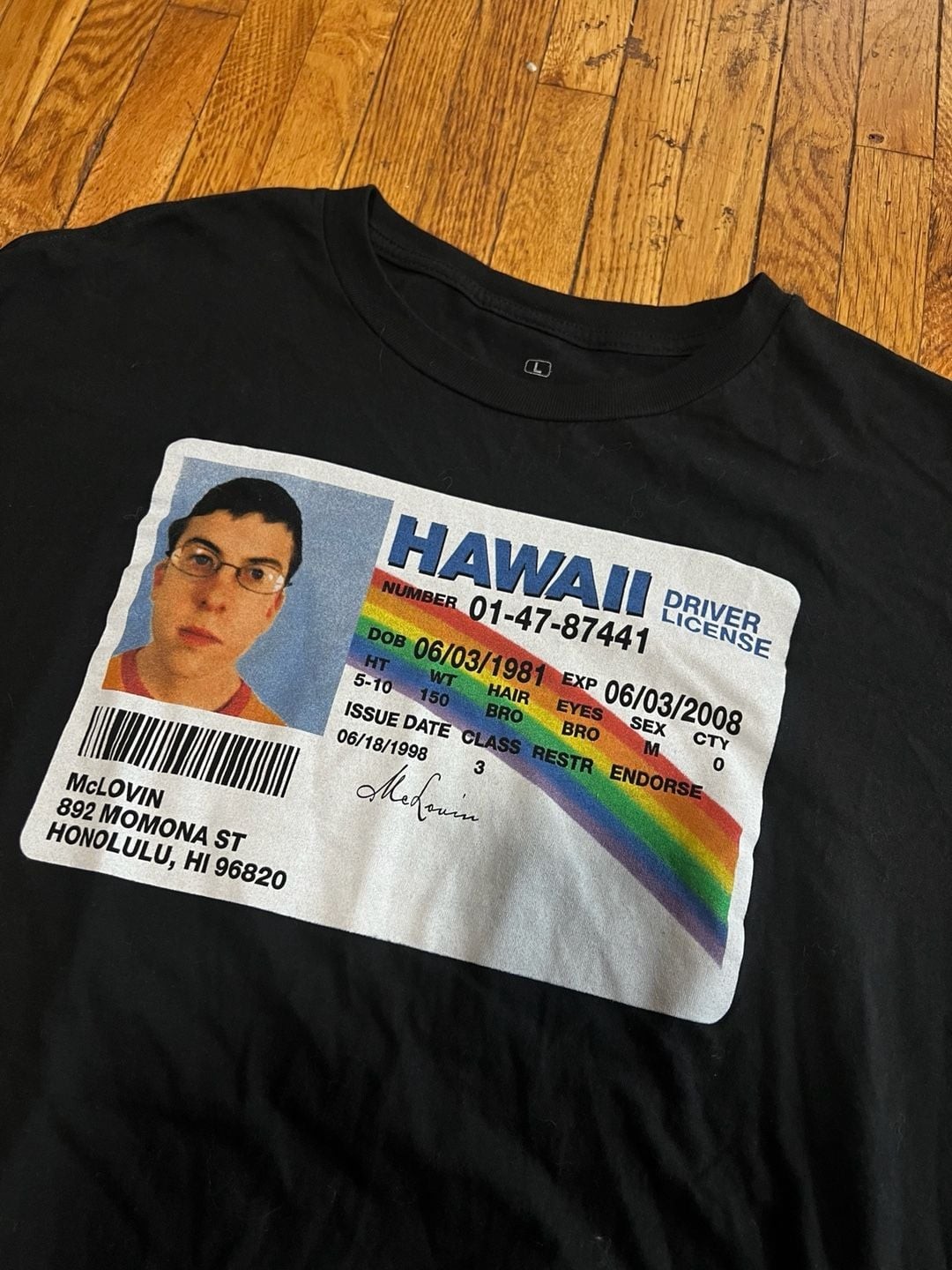 Ripple Junction Superbad McLovin Hawaii ID License Graphic T-Shirt