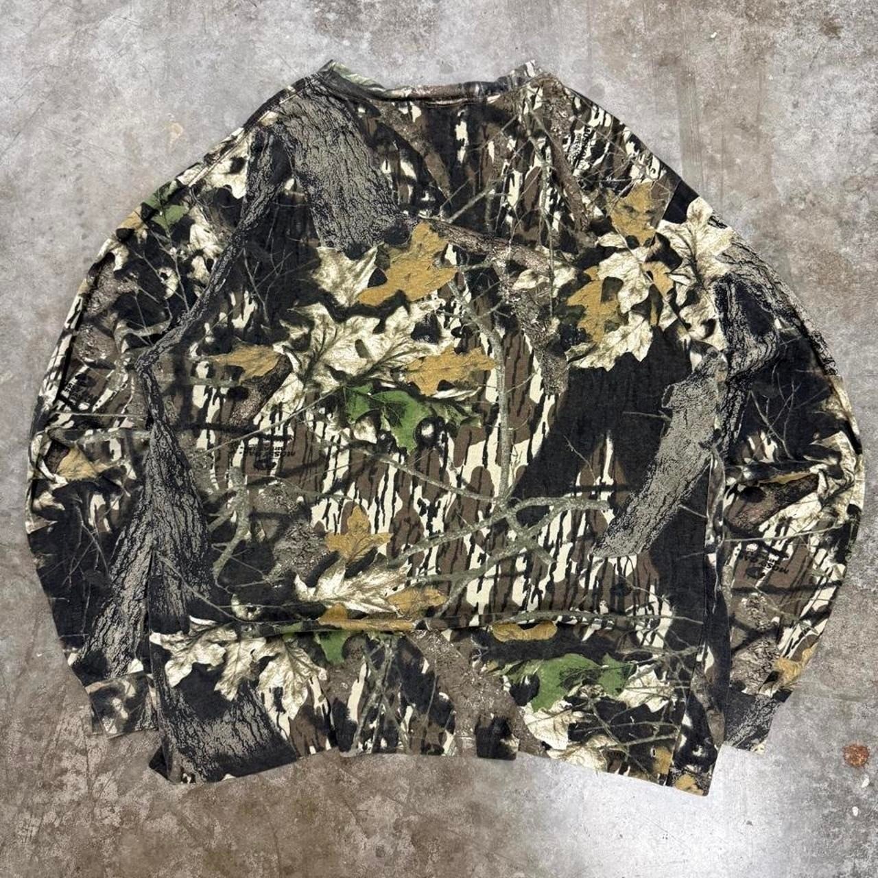 Vintage 90s Mossy Oak Single Stitch Camo Long Sleeve Shirt Size L