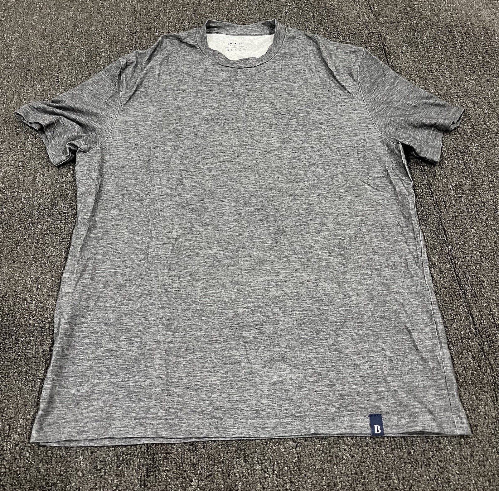 Boggi Milano B Tech Gray Performance Short Sleeve Shirt Mens Size Large