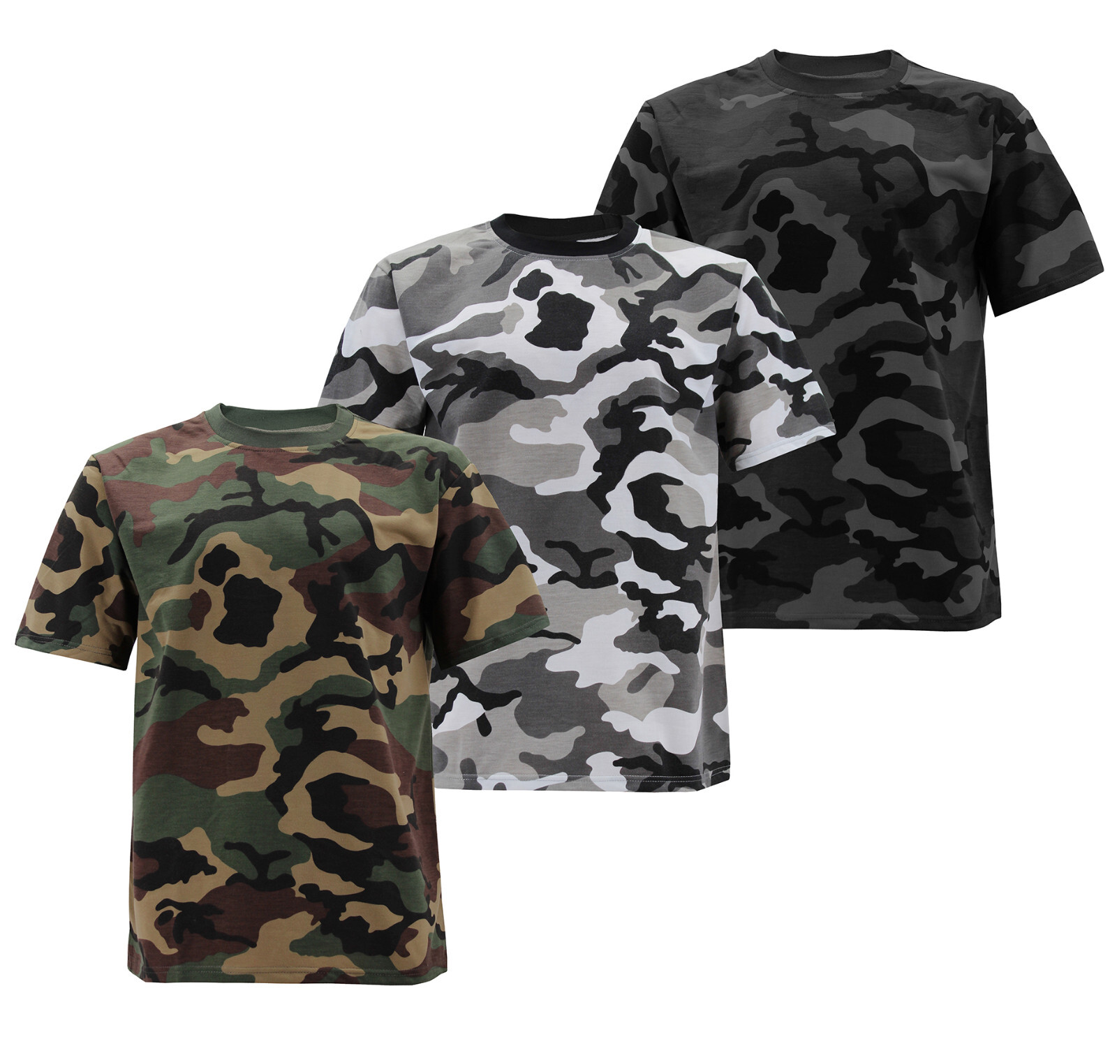 Men&rsquo;s Classic Camouflaged Pattern Shirt Lightweight Army Crewneck T-shirt