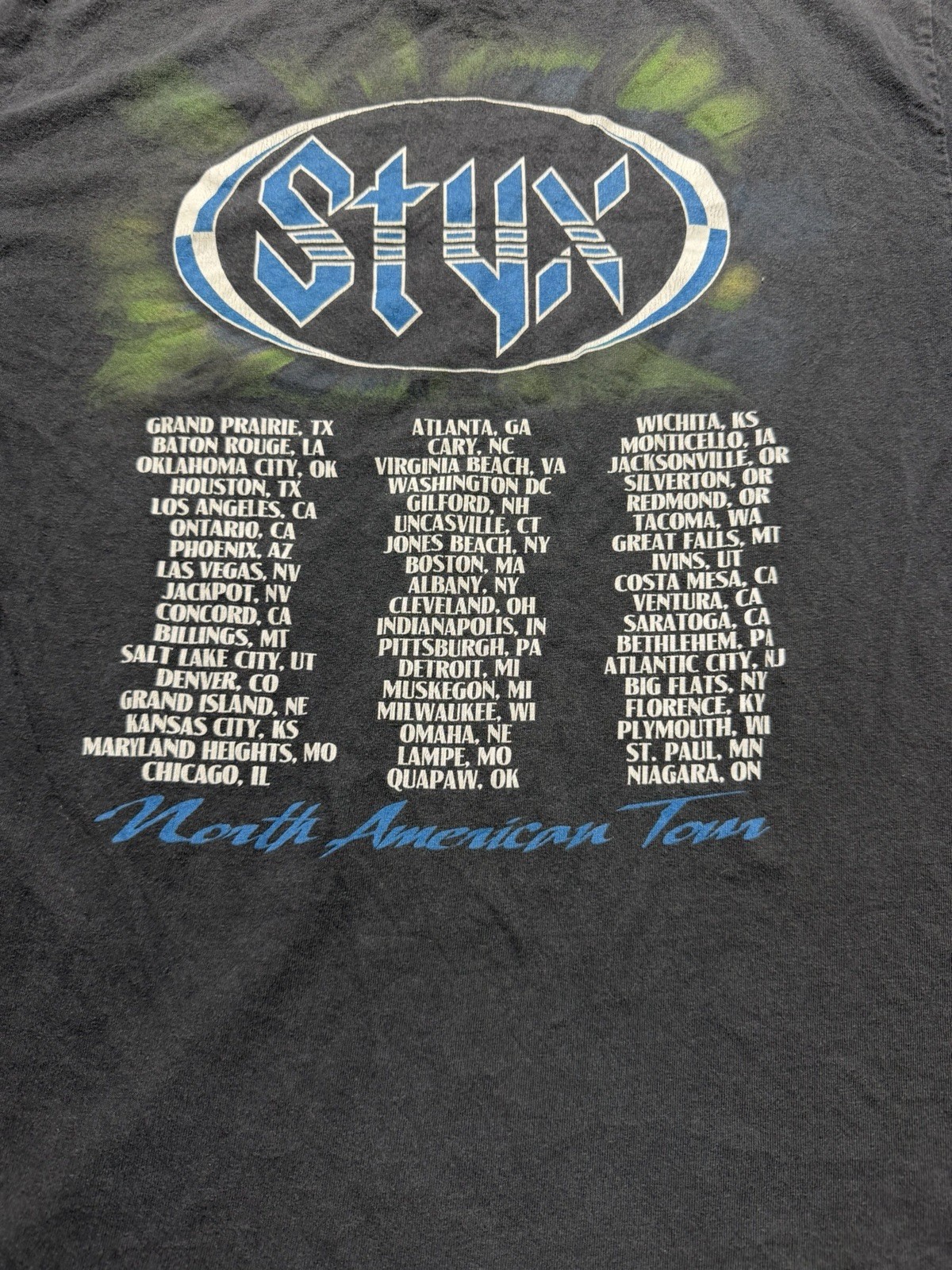 Styx Vintage North American Tour T-Shirt Black Size M Band Tee Rock & Roll
