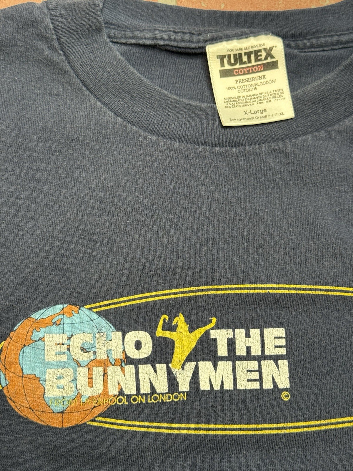Echo & The Bunnymen Vintage 90s Rock Punk Band T Shirt Size XL Blue