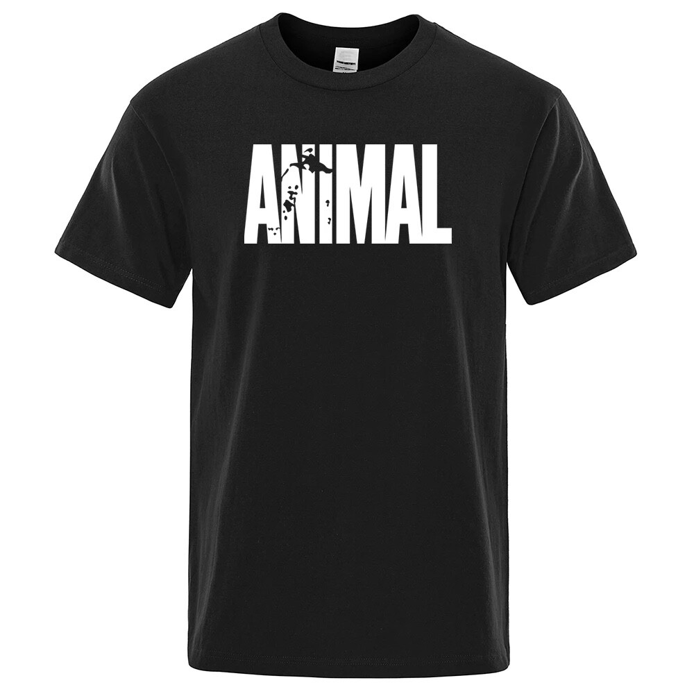 Animal T Shirt Mens Oversized Funny Tee Workout Gym 100% Cotton T-Shirts S -3XL