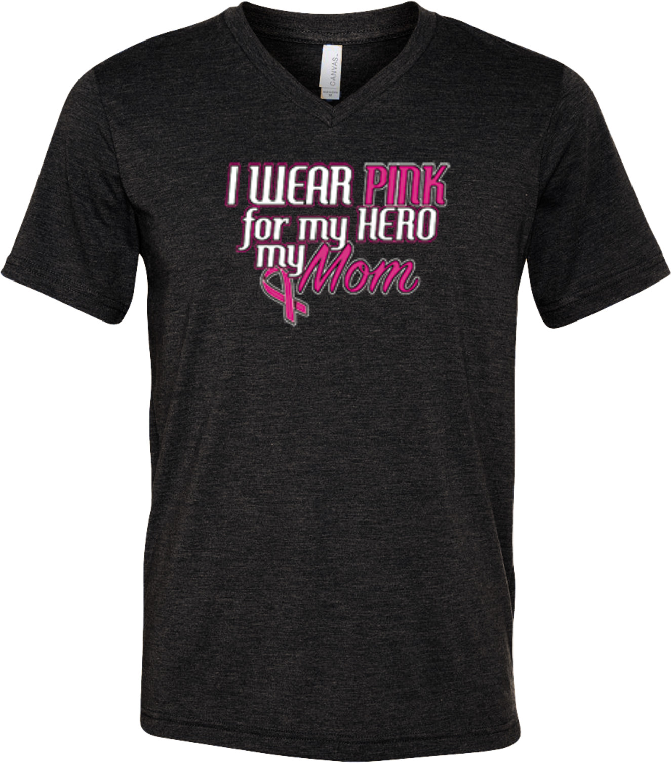 Buy Cool Shirts Breast Cancer T-shirt Pink For My Hero Tri Blend V-Neck