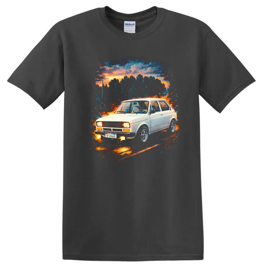 Fiat 147 Old Car T Shirt Classic Retro Compact Hatchback Tee