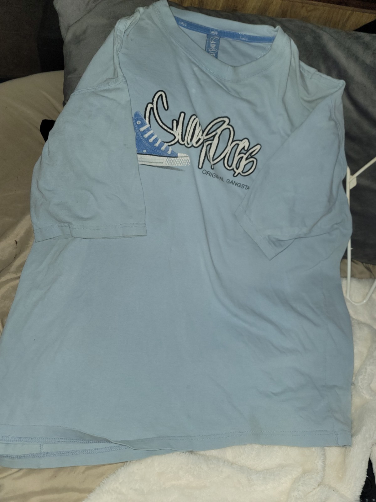 Vintage Snoop Dogg Clothing Co SDC T-Shirt Baby Blue Y2K Original Gangster XL