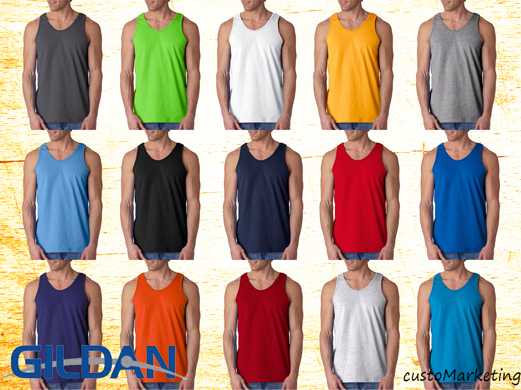 Gildan Mens Ultra Cotton Tank Top Any Size Color Gildan 2200 Tank Top