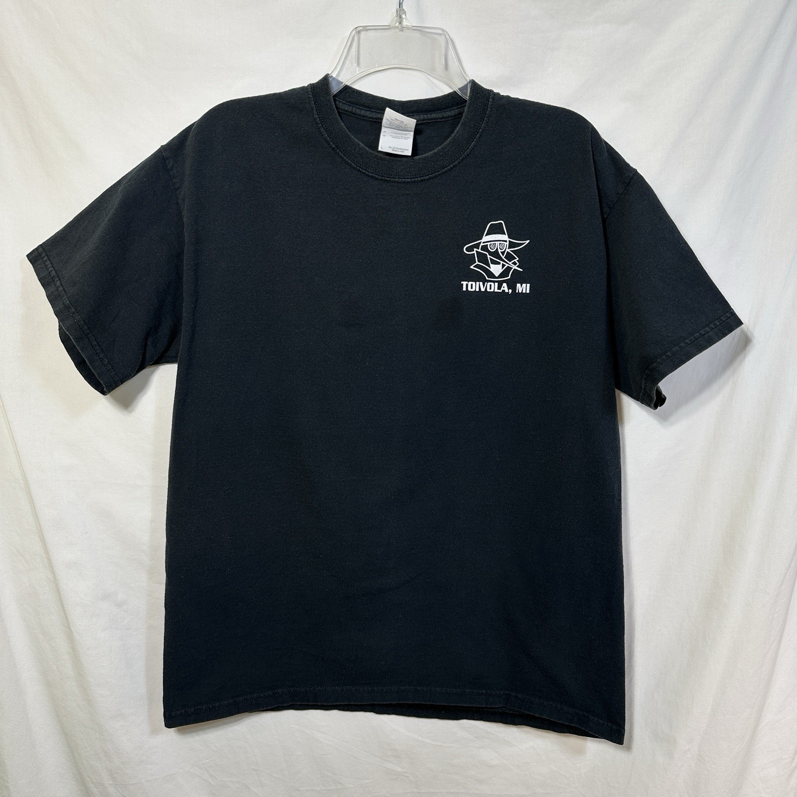 Vintage Toivola Michigan The Mosquito Inn T-Shirt Large Buzz in Get Buzzed Biker