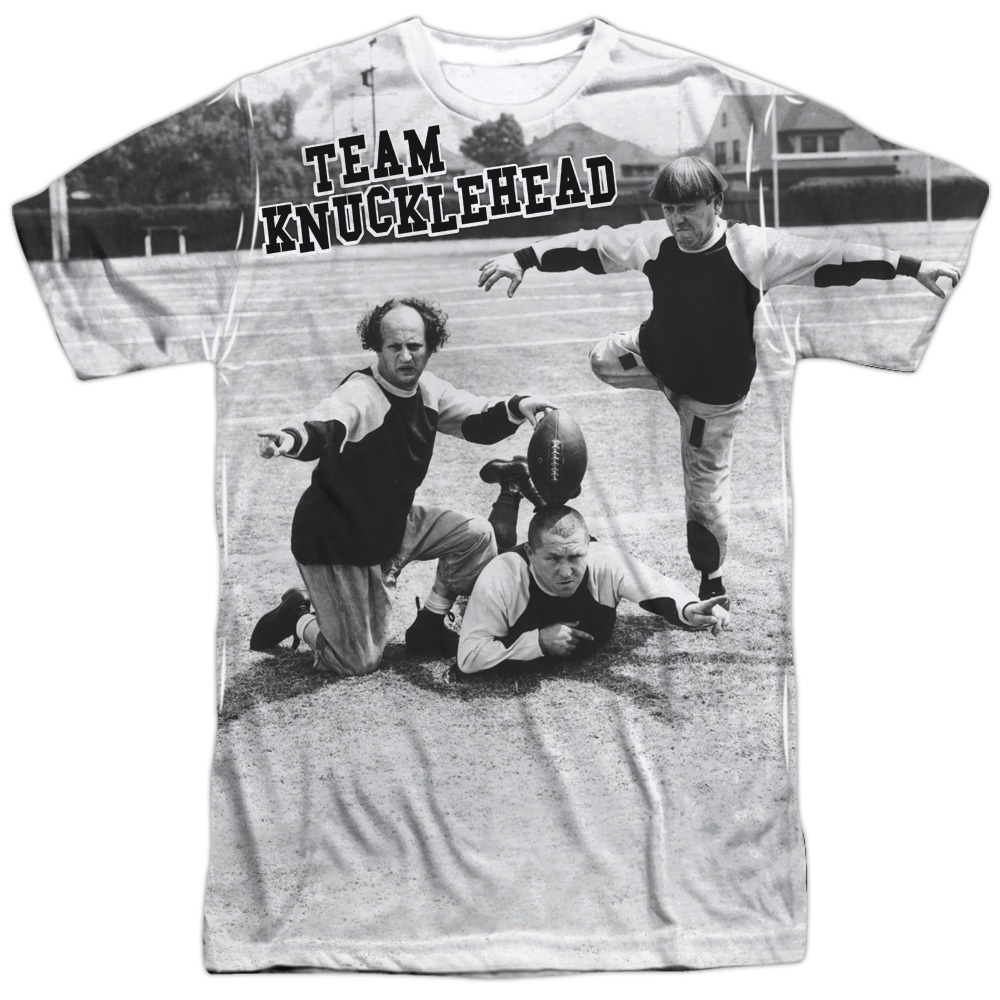 THREE STOOGES TEAM KNUCKLEHEAD Licensed Front Sublimation Men&rsquo;s Tee Shirt SM-3XL