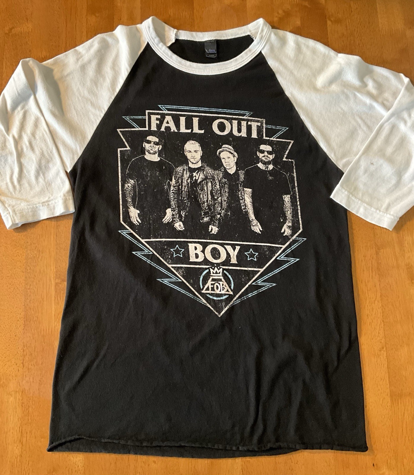 FALL OUT BOY Raglan T-Shirt Size Small Hardcore Punk Emo Cotton Pre Shrunk