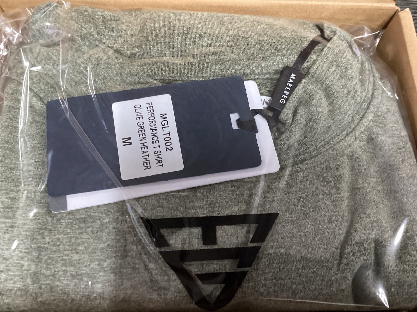 M Maelreg Men’s Long Sleeve Performance T-Shirt Olive Green Heather Size M