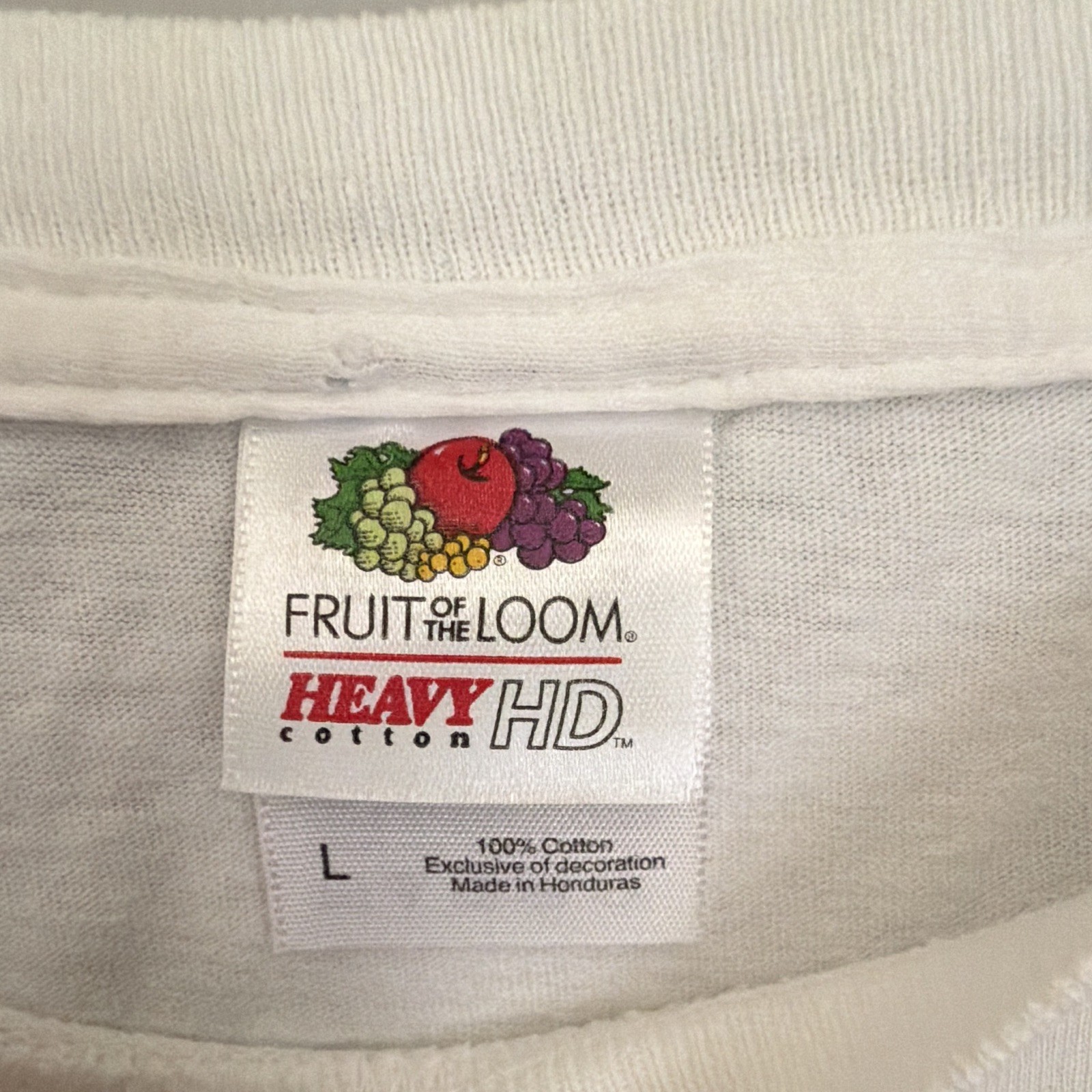 Fruit of the Loom Heavy HD Bud Light Graphic Logo Tee Men&rsquo;s L White Crew Neck