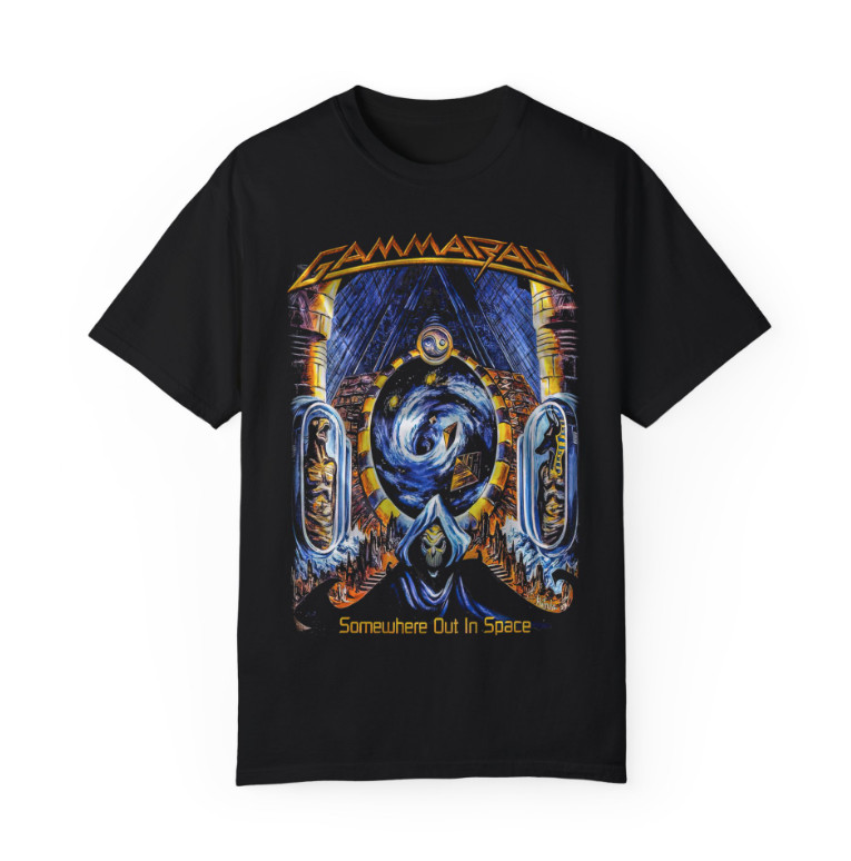 DTG Print Metal Tee – Gamma Ray – Somewhere Out in Space – Unisex Double Sided