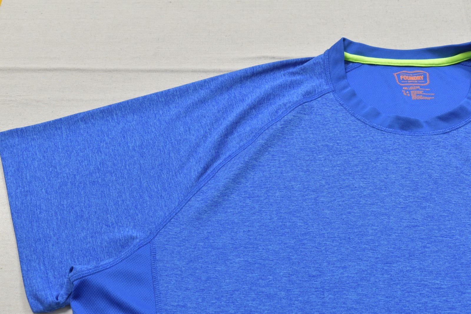 The Foundry Supply Co Men&rsquo;s Size 4XL Blue Performance Tee Short Sleeve Raglan
