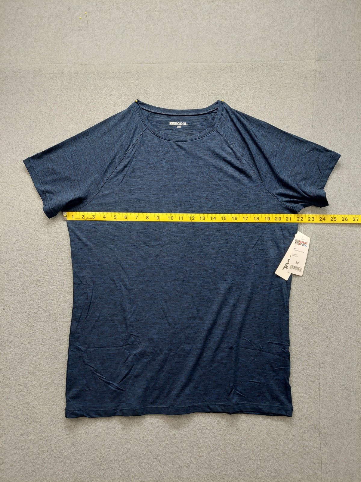 32 Degrees Men T Shirt M Navy Blue Short Sleeve Crew Neck Casual Tee Relaxed
