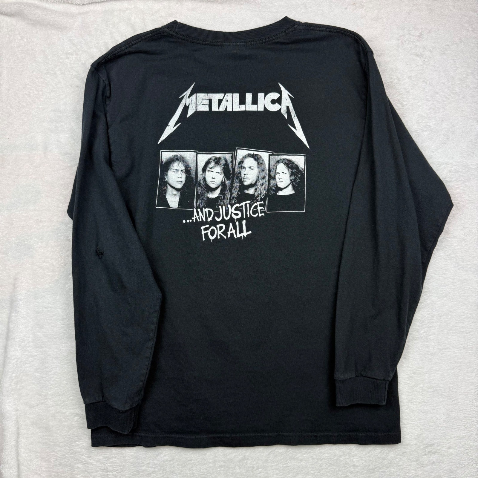 Metallica And Justice For All Long Sleeve Y2K Graphic T-Shirt Black Yazbek Men M