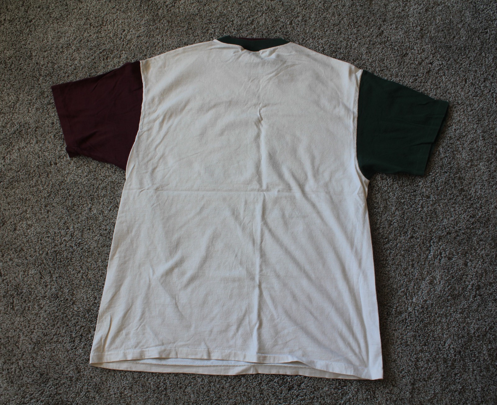 Vintage Quarter Horse Shirt Cream Maroon and Hunter Green XL Used