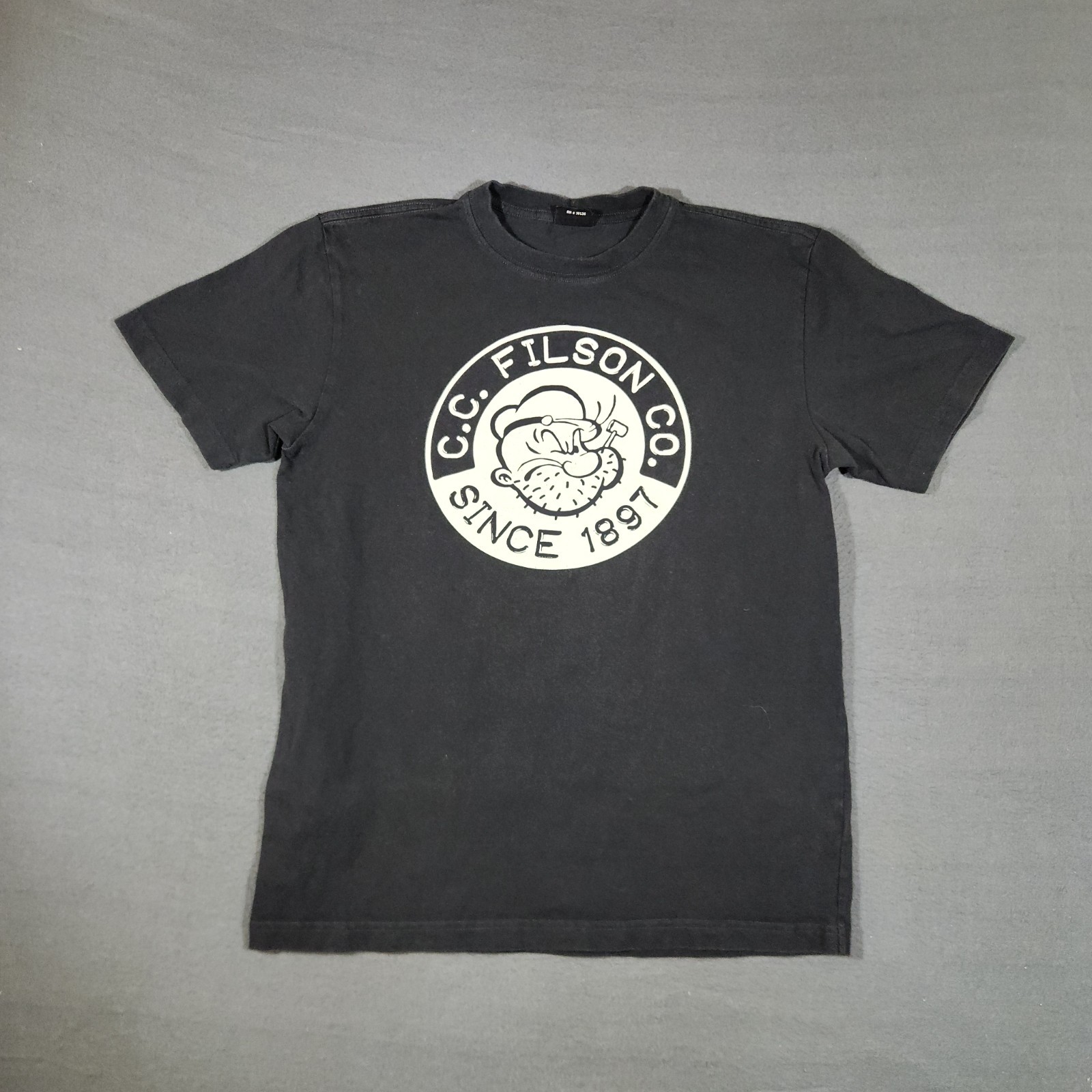 Mens Filson Popeye Graphic Shirt Size Medium Black Short-Sleeve