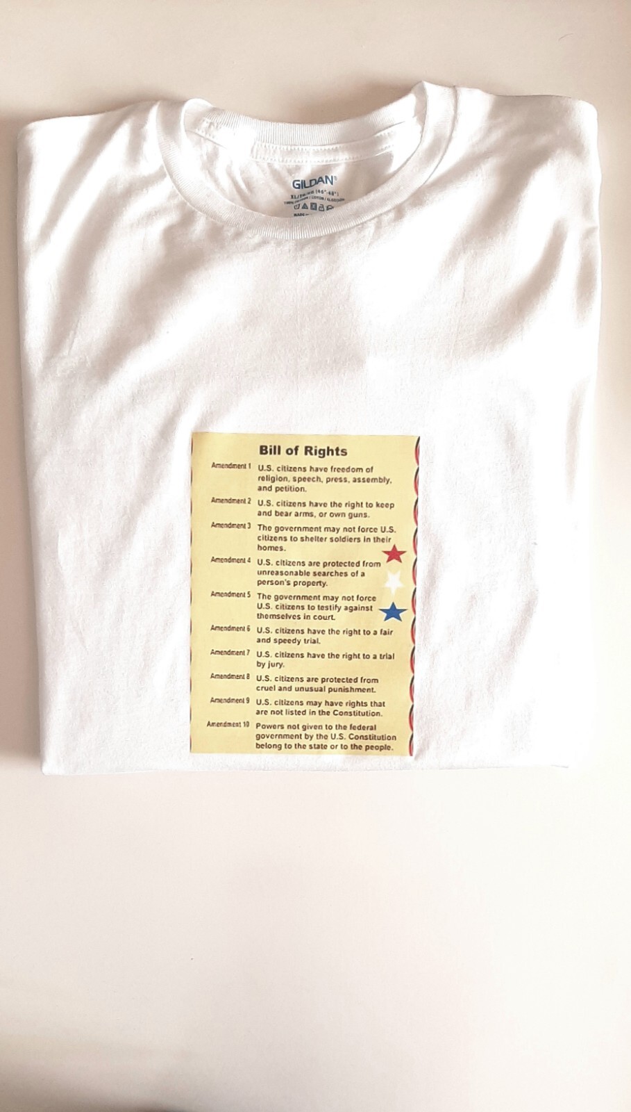 1 Thur 10 Amendment Your Bill Right Read Out Loud New XL Crew Neck T-Shirt